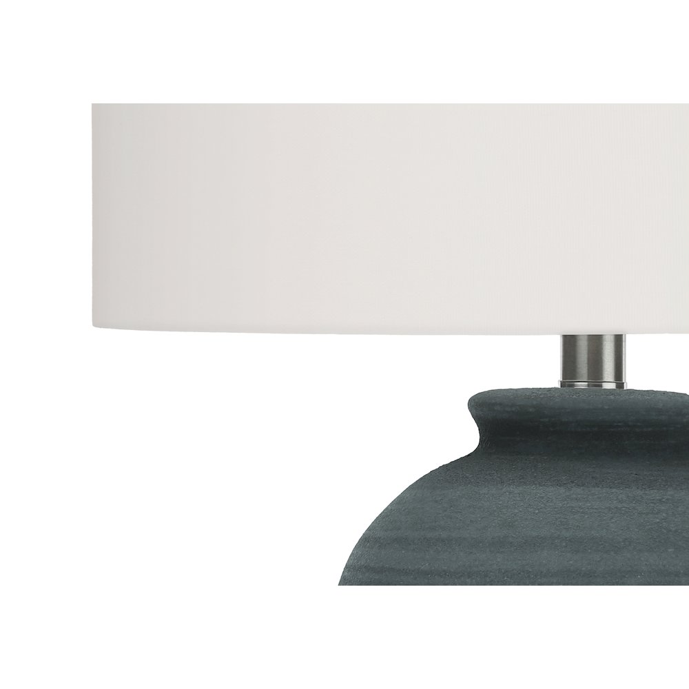 Lighting, 24"H, Table Lamp, Blue Ceramic, Ivory / Cream Shade, Contemporary. Picture 2