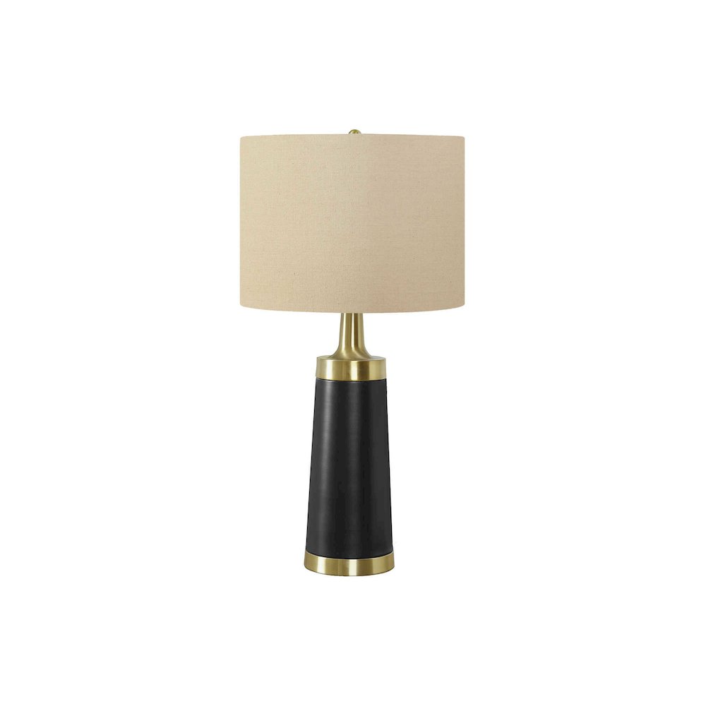 Lighting, 28"H, Table Lamp, Black Metal, Beige Shade, Contemporary. Picture 1