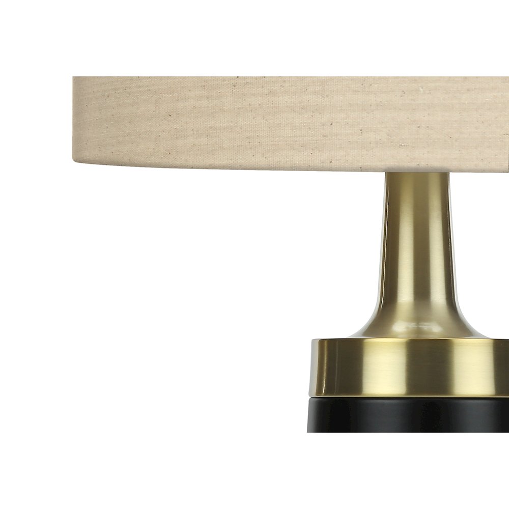 Lighting, 28"H, Table Lamp, Black Metal, Beige Shade, Contemporary. Picture 2