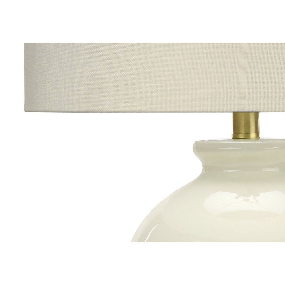 ="Lighting, 26""H, Table Lamp, Ivory / Cream Shade, Cream Ceramic, Transitional. Picture 2