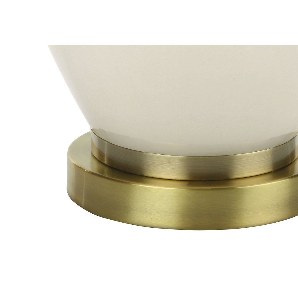 ="Lighting, 26""H, Table Lamp, Ivory / Cream Shade, Cream Ceramic, Transitional. Picture 3