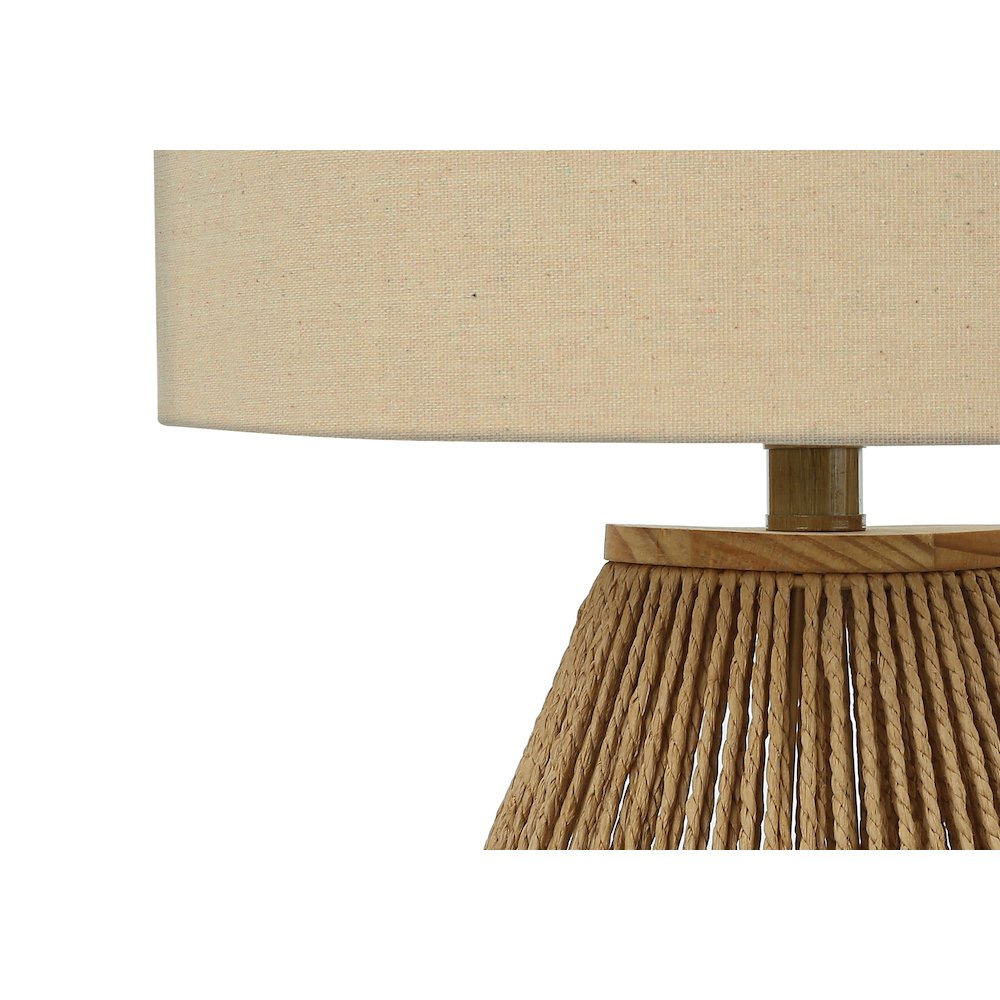 Lighting, 22"H, Table Lamp, Brown Rope, Beige Shade, Transitional. Picture 2