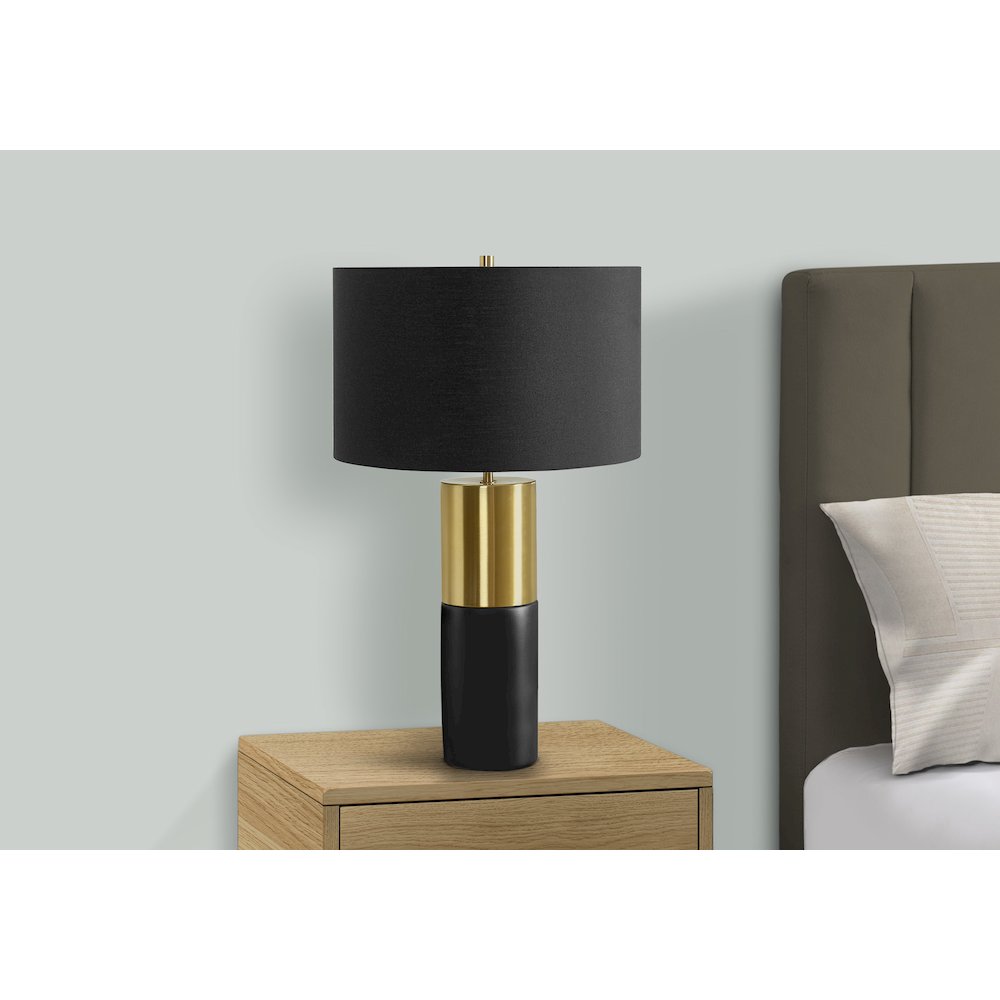 Lighting, 25"H, Table Lamp, Black Concrete, Black Shade, Contemporary. Picture 6
