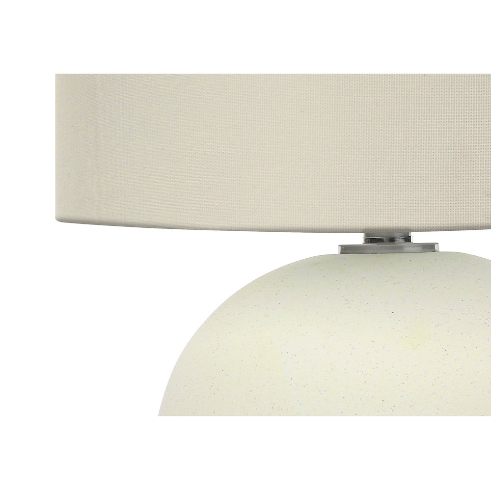 ="Lighting, 18""H, Table Lamp, Ivory / Cream Shade, Cream Ceramic, Contemporary. Picture 2