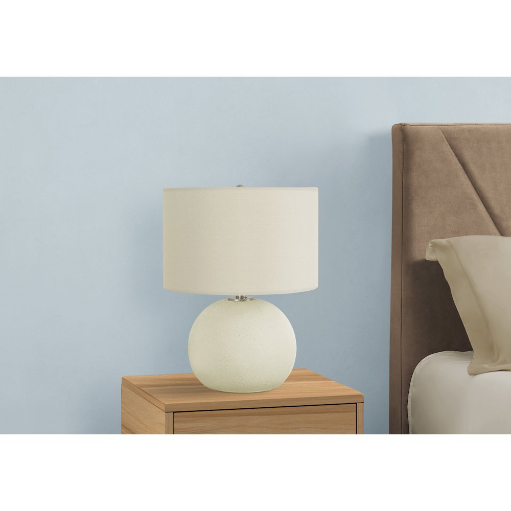 ="Lighting, 18""H, Table Lamp, Ivory / Cream Shade, Cream Ceramic, Contemporary. Picture 6
