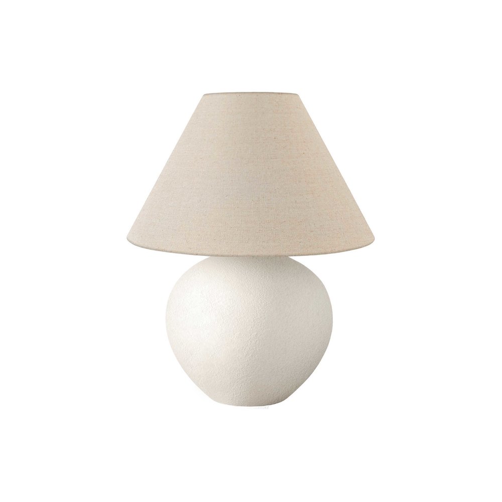 Lighting, 16"H, Table Lamp, Cream Shade, Cream Ceramic, Contemporary. Picture 1