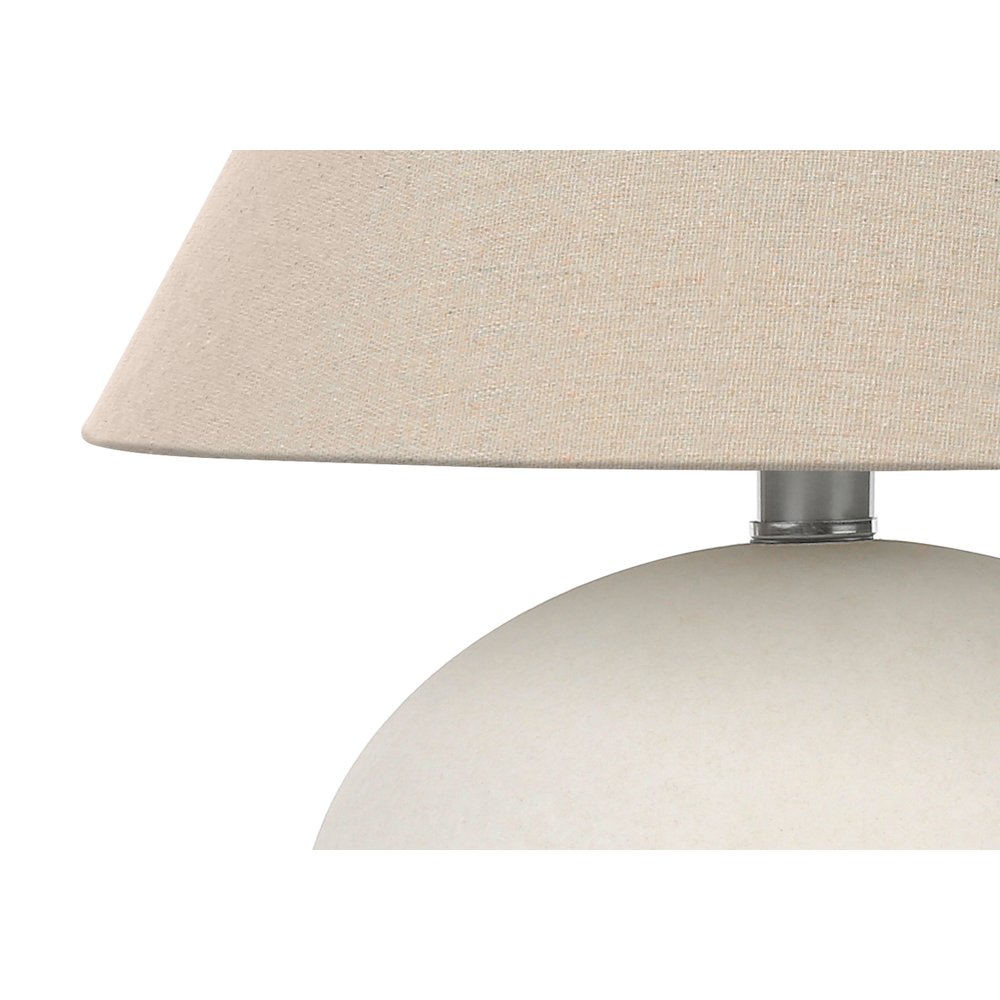 Lighting, 16"H, Table Lamp, Cream Shade, Cream Ceramic, Contemporary. Picture 2
