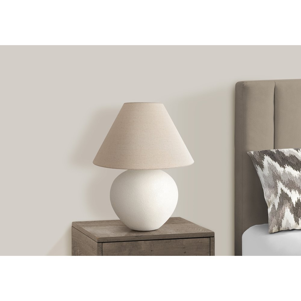 Lighting, 16"H, Table Lamp, Cream Shade, Cream Ceramic, Contemporary. Picture 5