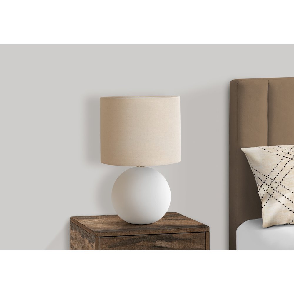 Lighting, 16"H, Table Lamp, Cream Shade, Cream Ceramic, Contemporary. Picture 5