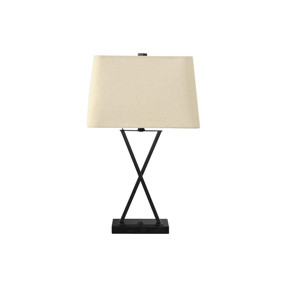 Lighting, 25H, Table Lamp, Usb Port Included, Black. Picture 1