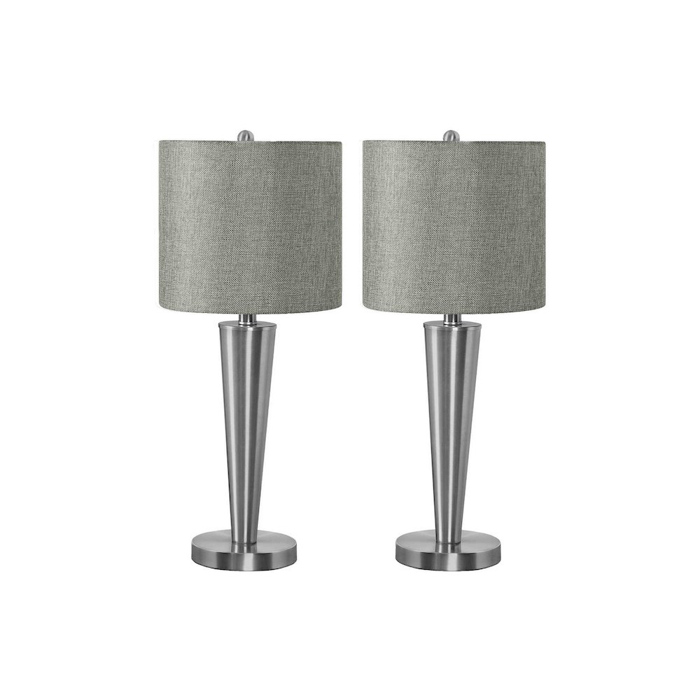 Lighting, Set Of 2, 24H, Table Lamp, Usb Port Included, Nickel. Picture 1