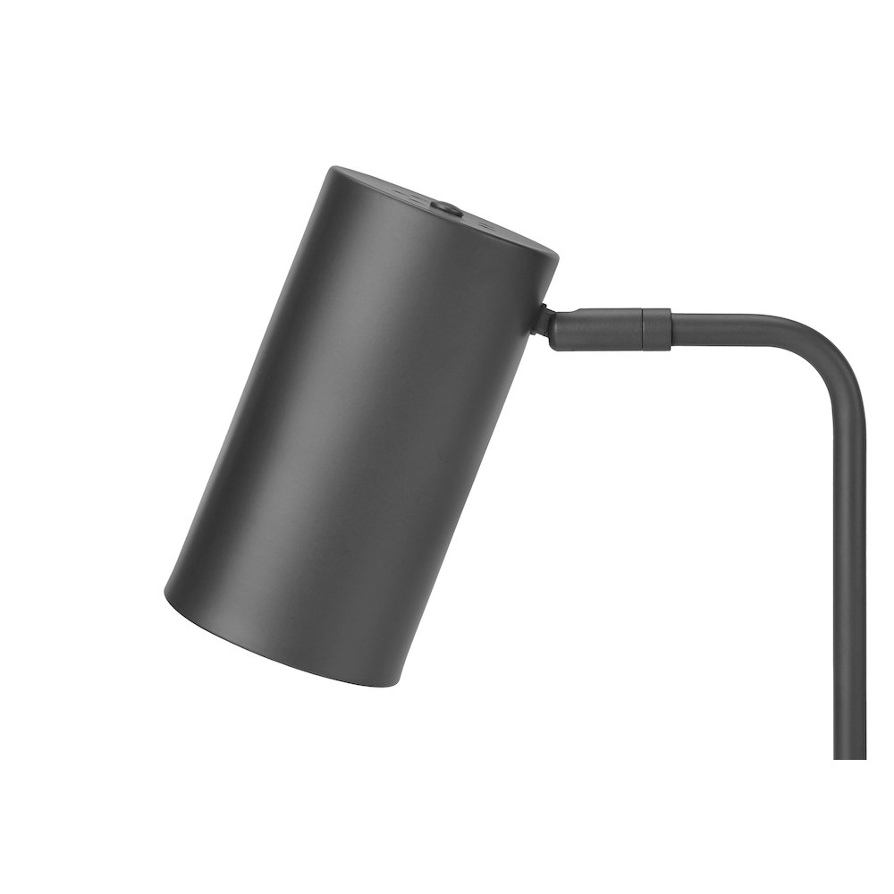 ="Lighting, 18""H, Table Lamp, Usb Port Included, Grey Metal, Grey Shade, Moder. Picture 2
