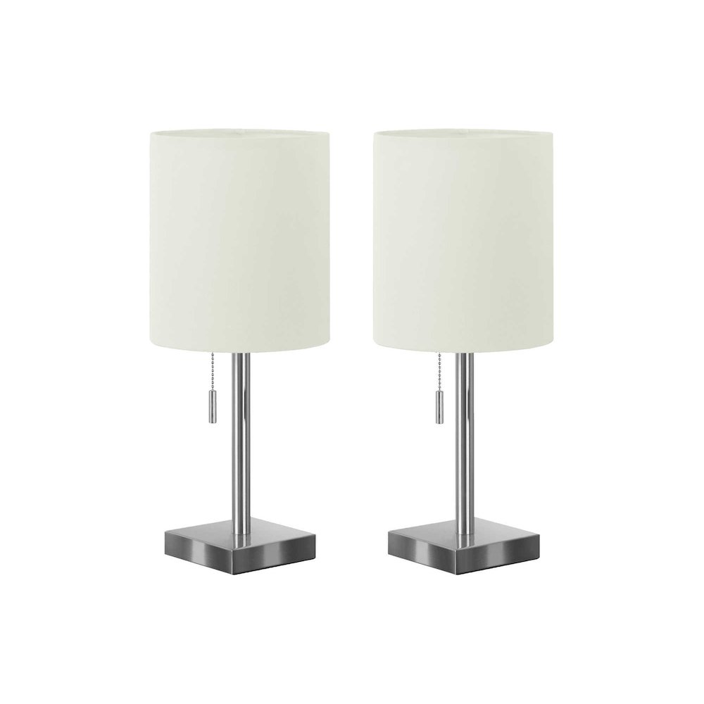 Lighting, Set Of 2, 17H, Table Lamp, Usb Port Included, Nickel. Picture 1