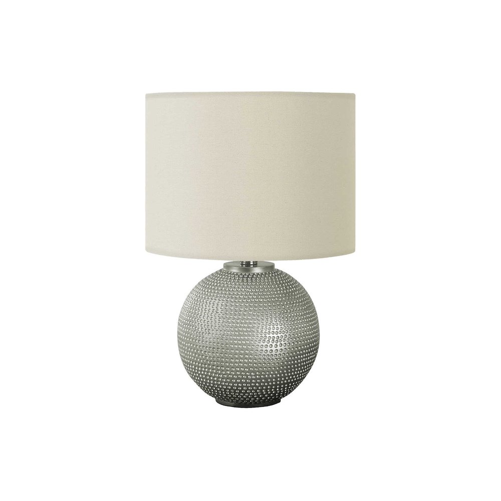 Lighting, 19"H, Table Lamp, Grey Resin, Ivory / Cream Shade, Modern. Picture 1