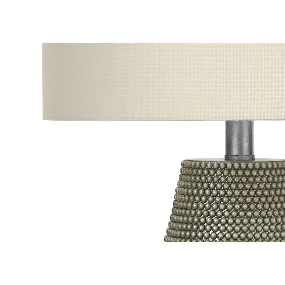 Lighting, 24"H, Table Lamp, Grey Resin, Ivory / Cream Shade, Contemporary. Picture 2