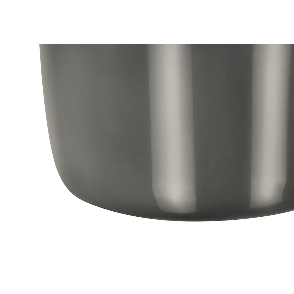 25"H, Table Lamp, Dark Grey Ceramic, Ivory / Cream Shade, Contemporary, Modern. Picture 3