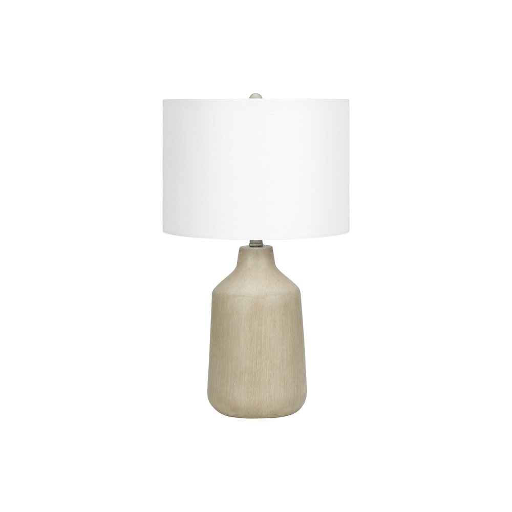 ="Lighting, 24""H, Table Lamp, Beige Concrete, Ivory / Cream Shade, Contemporar. Picture 1