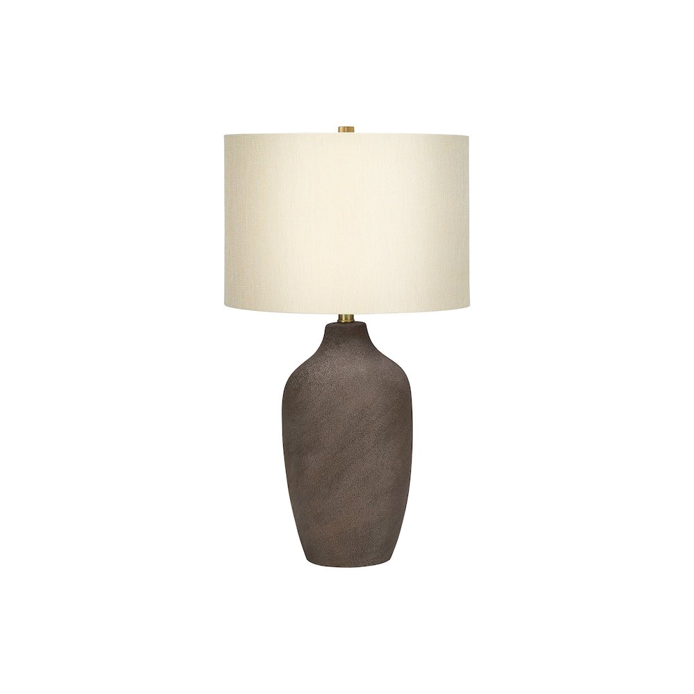 Lighting, 27"H, Table Lamp, Grey Ceramic, Beige Shade, Contemporary. Picture 1