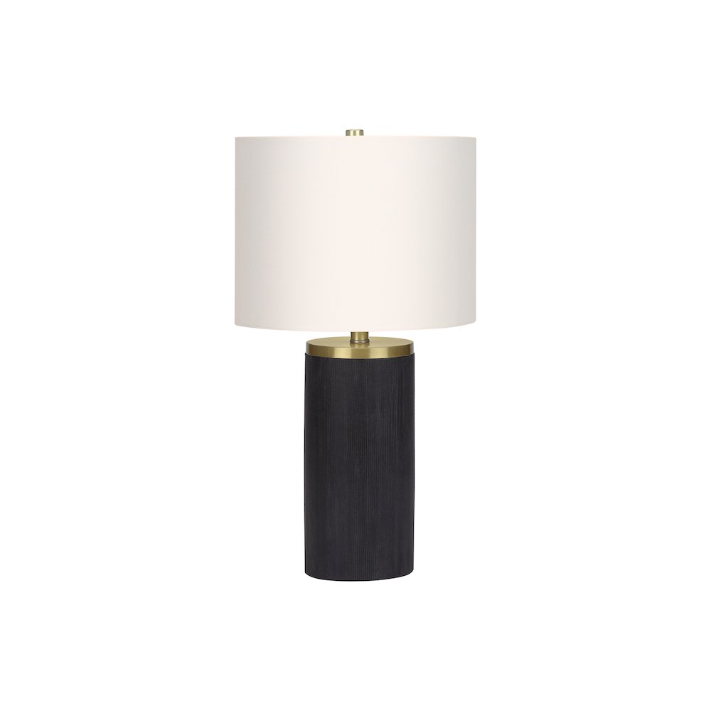 Lighting, 24"H, Table Lamp, Black Concrete, Ivory / Cream Shade, Modern. Picture 1
