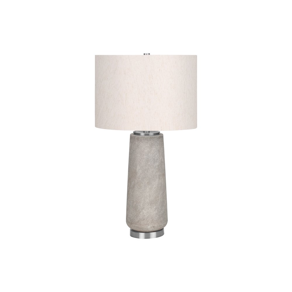Lighting, 29"H, Table Lamp, Grey Resin, Ivory / Cream Shade, Modern. Picture 1