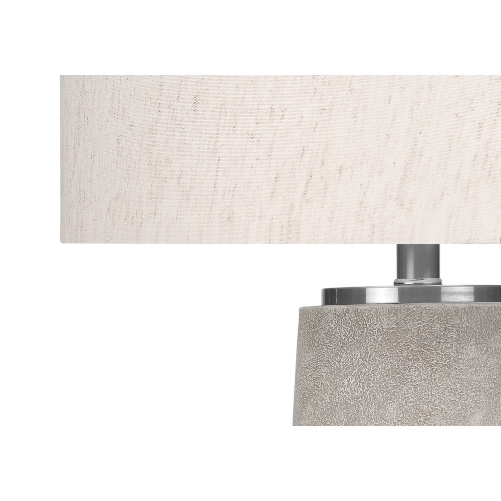 Lighting, 29"H, Table Lamp, Grey Resin, Ivory / Cream Shade, Modern. Picture 3