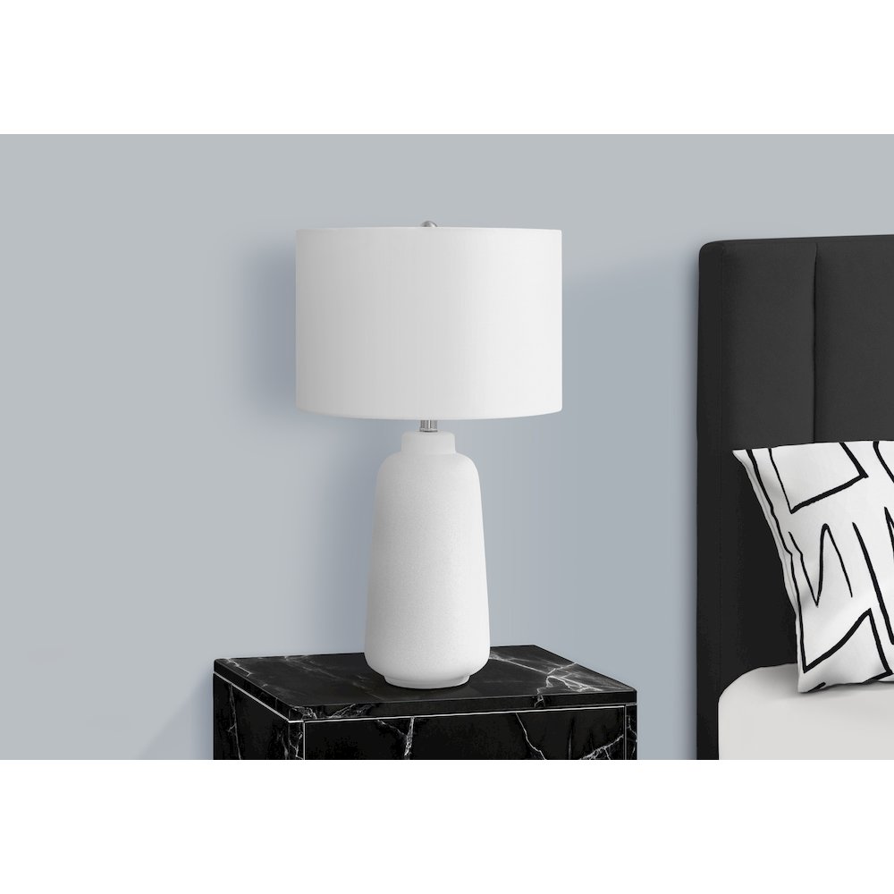 Lighting, 26"H, Table Lamp, Cream Ceramic, Ivory / Cream Shade, Modern. Picture 6