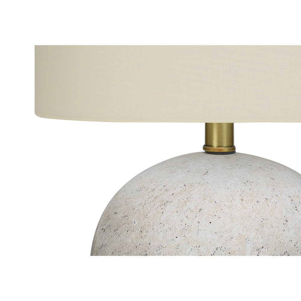 ="Lighting, 20""H, Table Lamp, Grey Concrete, Ivory / Cream Shade, Contemporary. Picture 3