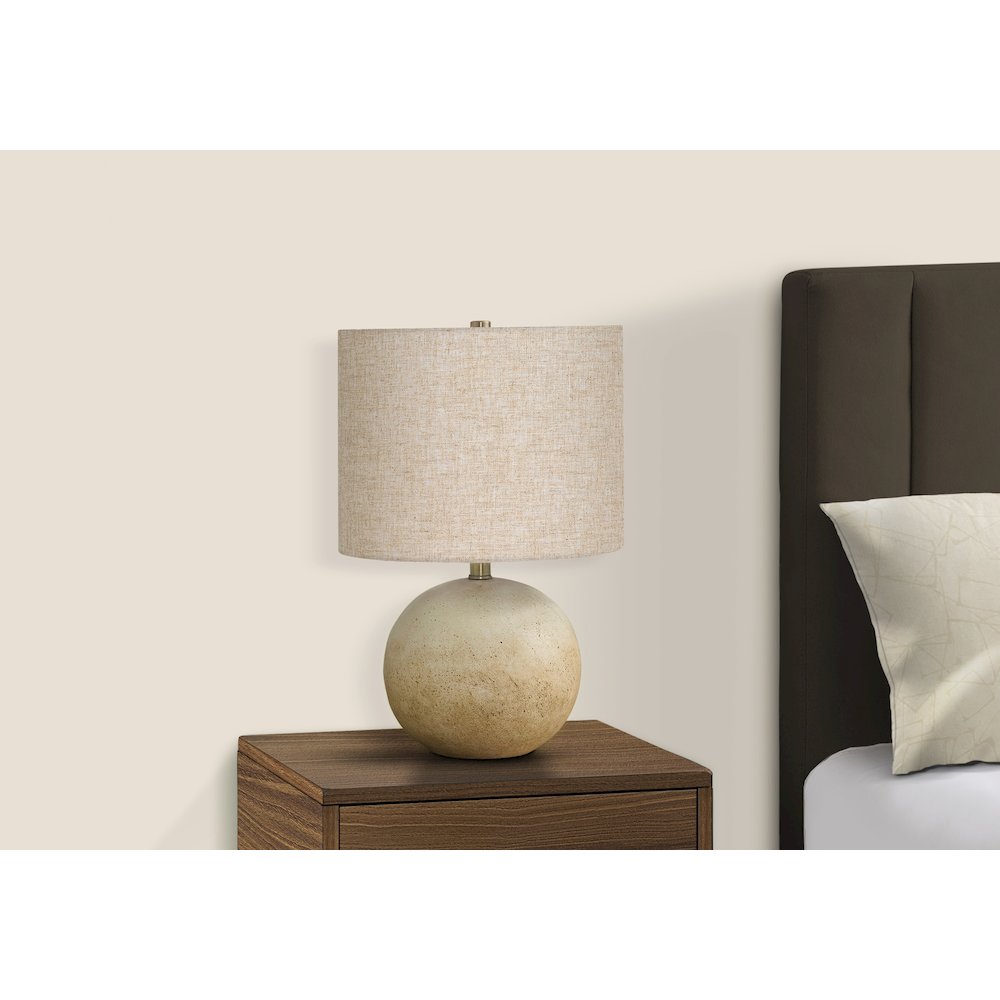 Lighting, 20"H, Table Lamp, Beige Concrete, Beige Shade, Contemporary. Picture 6