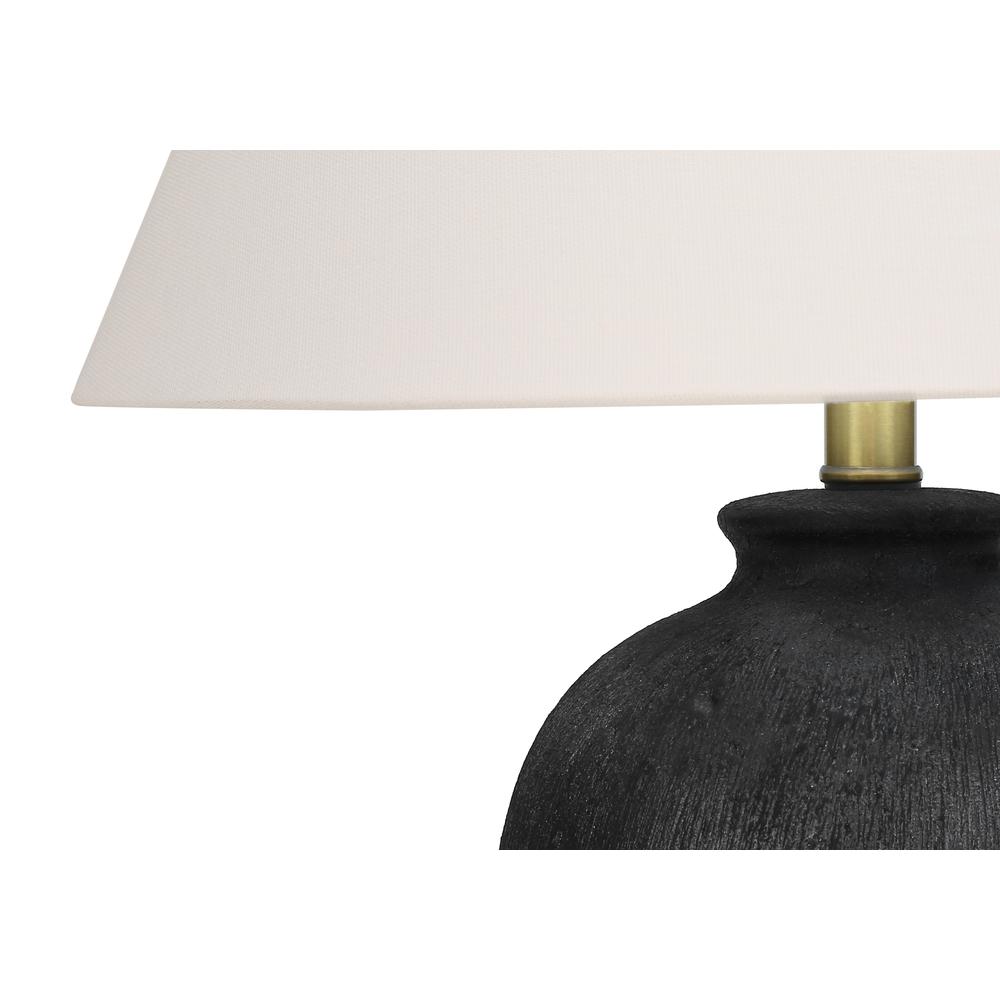 Lighting, 24"H, Table Lamp, Black Ceramic, Ivory / Cream Shade, Modern. Picture 3