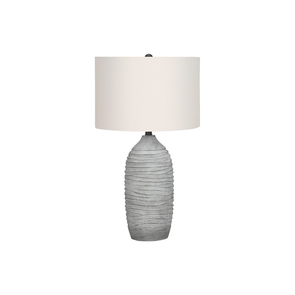 Lighting, 27"H, Table Lamp, Grey Resin, Ivory / Cream Shade, Modern. Picture 1
