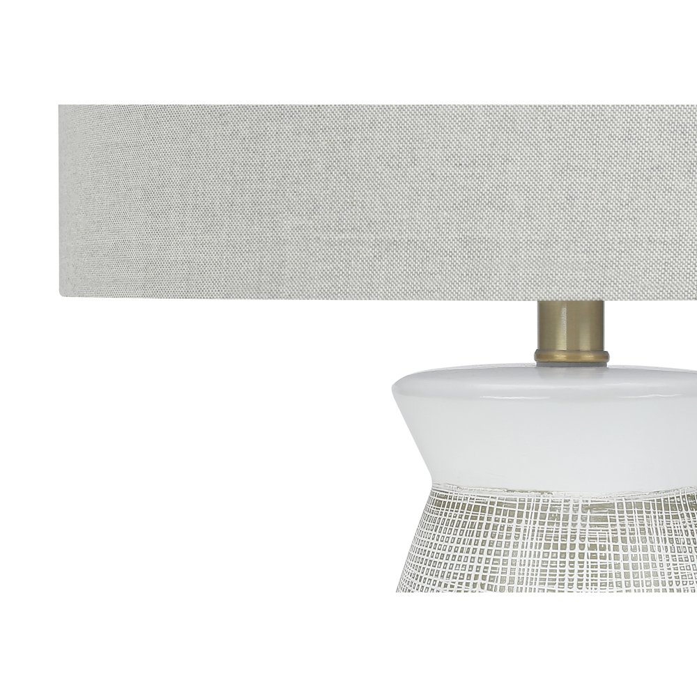 Lighting, 27"H, Table Lamp, Grey Ceramic, Grey Shade, Contemporary. Picture 3