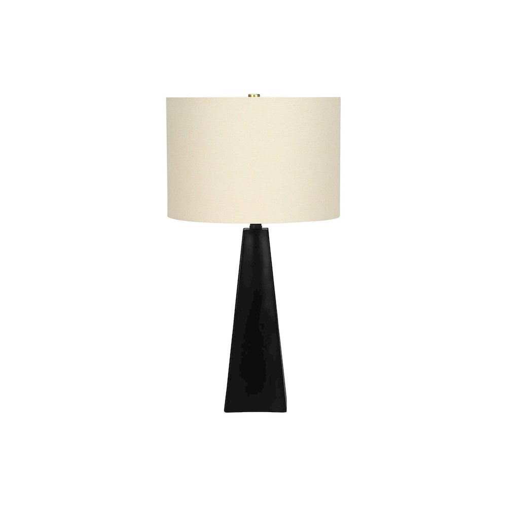 Lighting, 27"H, Table Lamp, Black Resin, Beige Shade, Modern. Picture 1