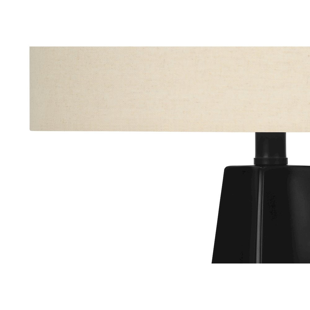 Lighting, 27"H, Table Lamp, Black Resin, Beige Shade, Modern. Picture 3