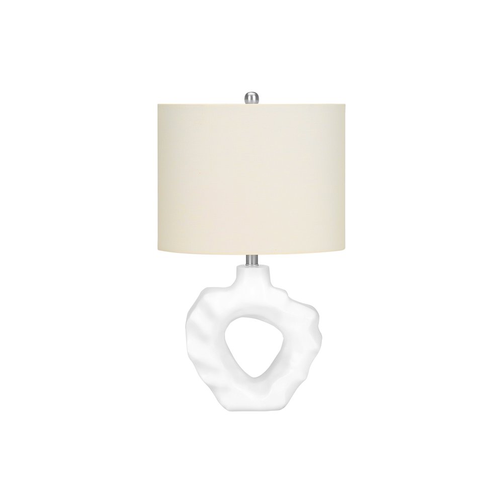 Lighting, 25"H, Table Lamp, Cream Resin, Ivory / Cream Shade, Modern. Picture 1