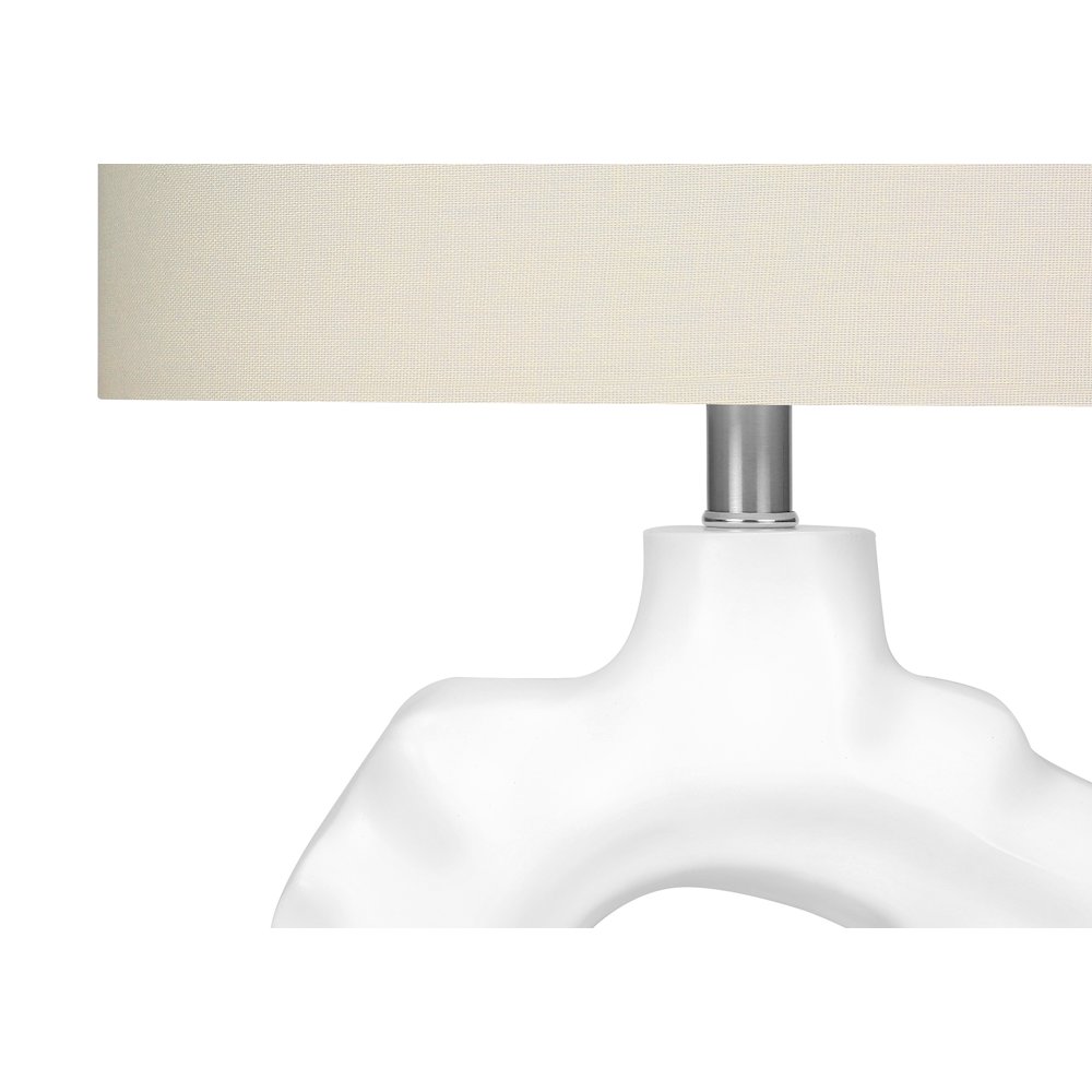 Lighting, 25"H, Table Lamp, Cream Resin, Ivory / Cream Shade, Modern. Picture 3