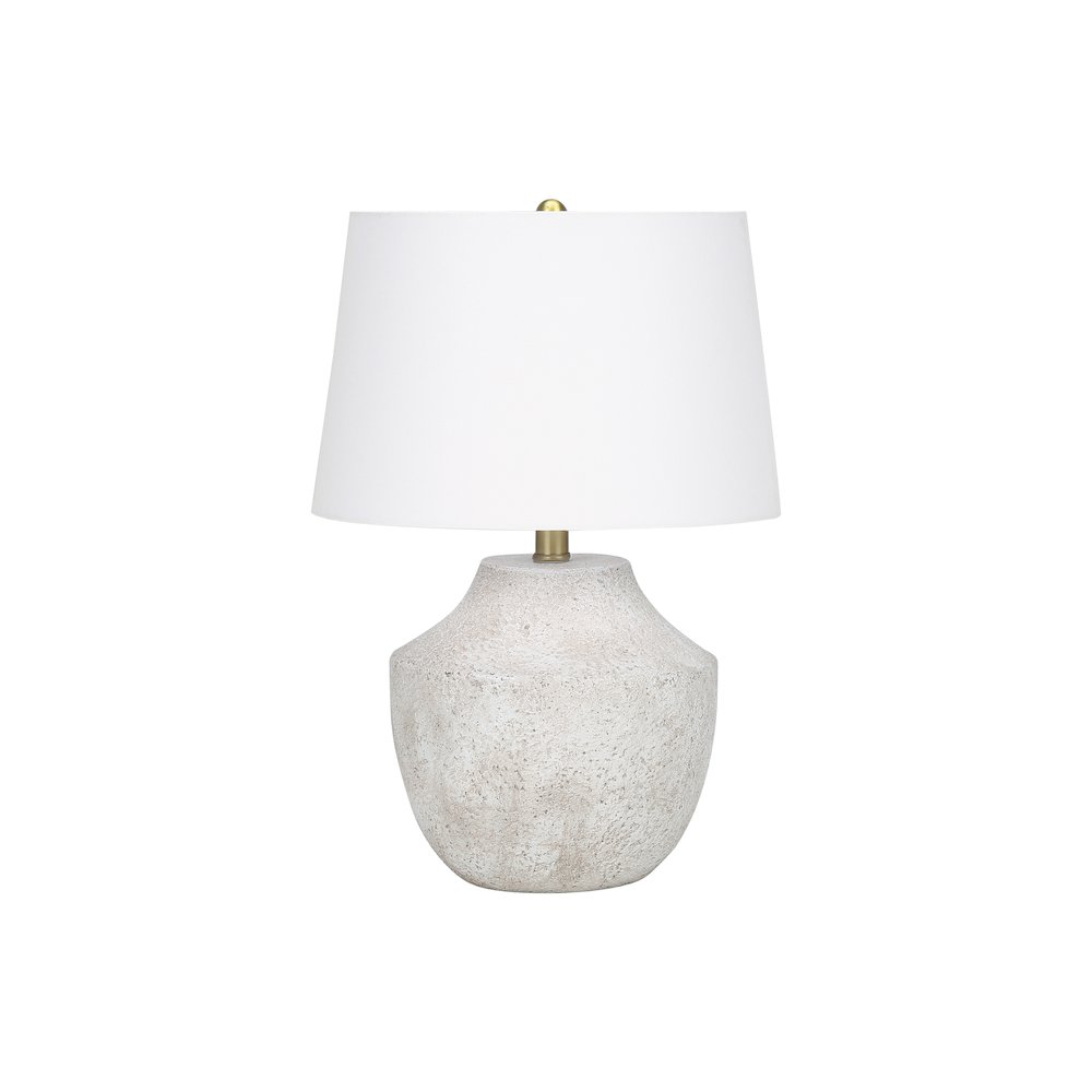 Lighting, 20"H, Table Lamp, Cream Concrete, Ivory / Cream Shade, Modern. Picture 1