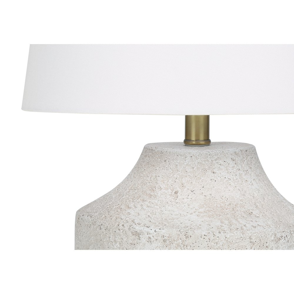 Lighting, 20"H, Table Lamp, Cream Concrete, Ivory / Cream Shade, Modern. Picture 3