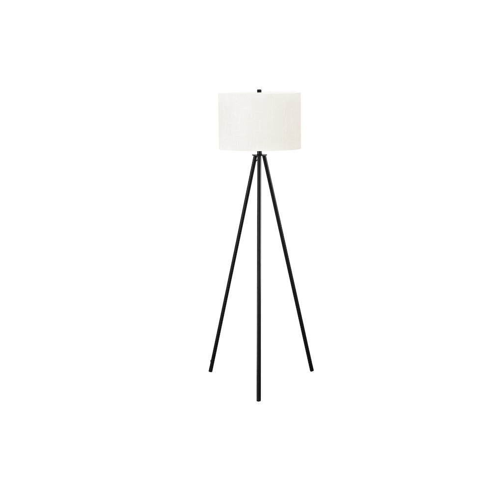Lighting, 63"H, Floor Lamp, Black Metal, Ivory / Cream Shade, Contemporary. Picture 1