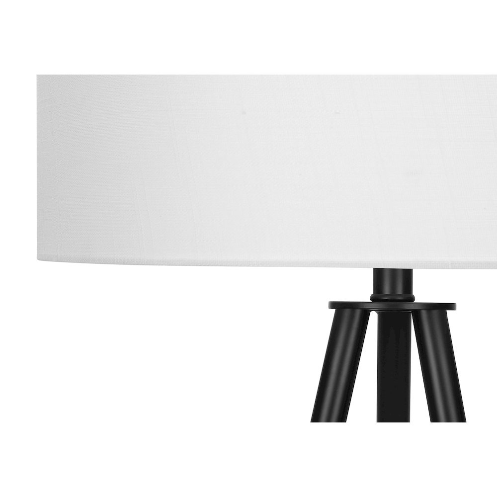 Lighting, 63"H, Floor Lamp, Black Metal, Ivory / Cream Shade, Contemporary. Picture 2