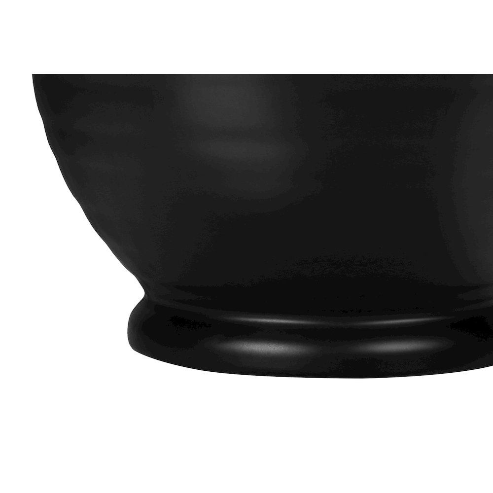 ="Lighting, 17""H, Table Lamp, Black Ceramic, Ivory / Cream Shade, Transitional. Picture 2