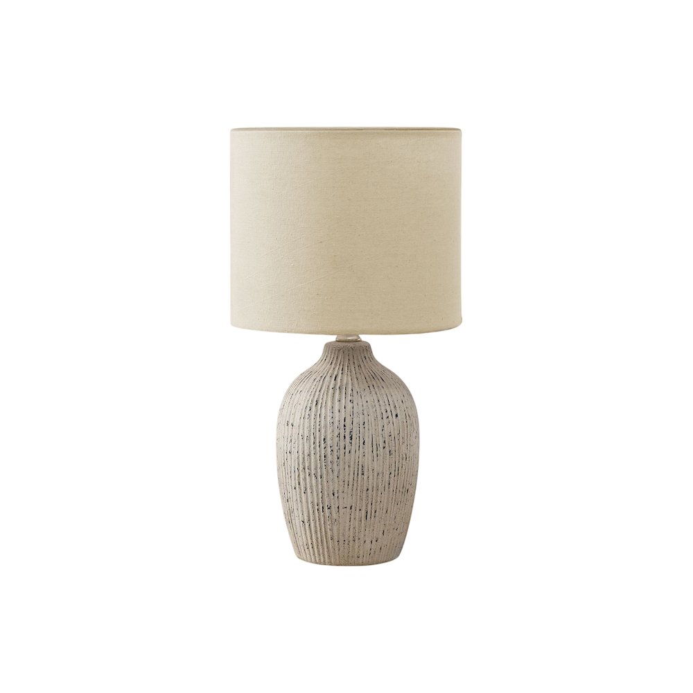 Lighting, Table Lamp, 18"H, Beige Ceramic, Beige Shade, Contemporary. Picture 1