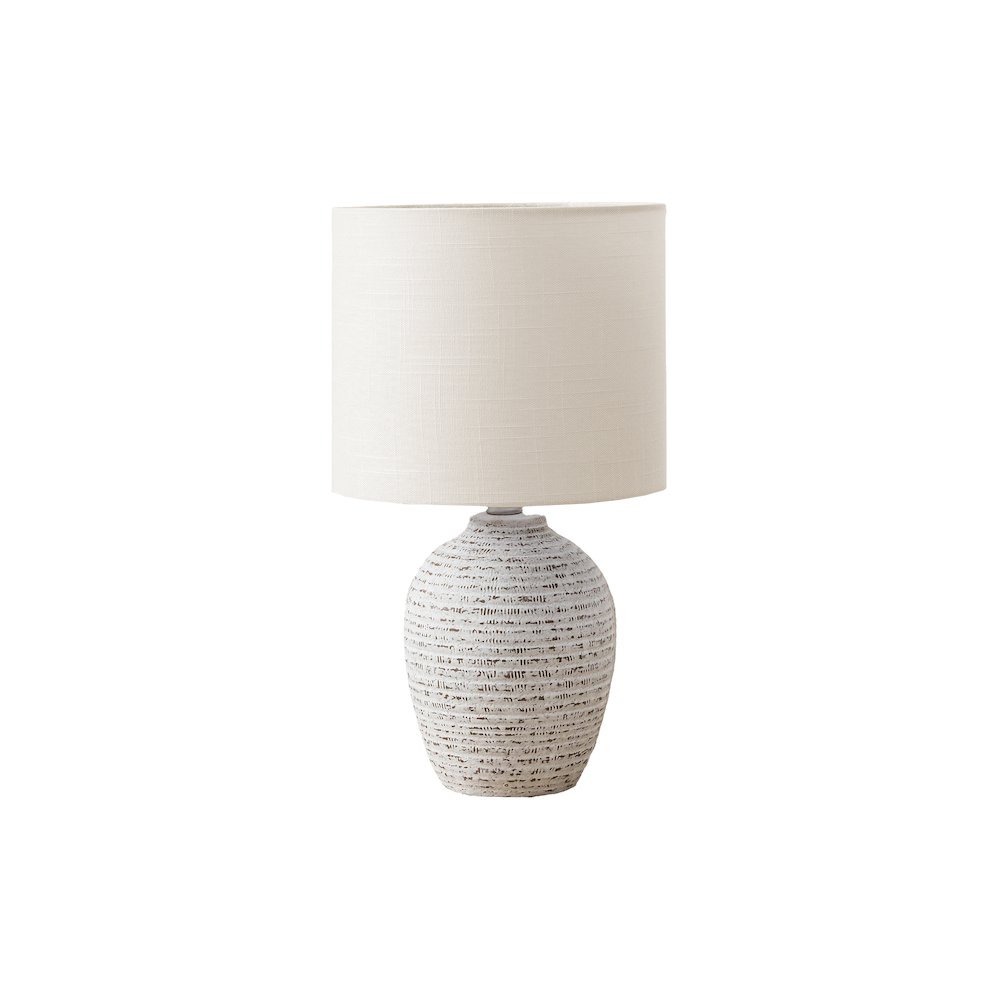 17"H, Table Lamp, Ivory Ceramic, Ivory / Cream Shade, Contemporary, Modern. Picture 1