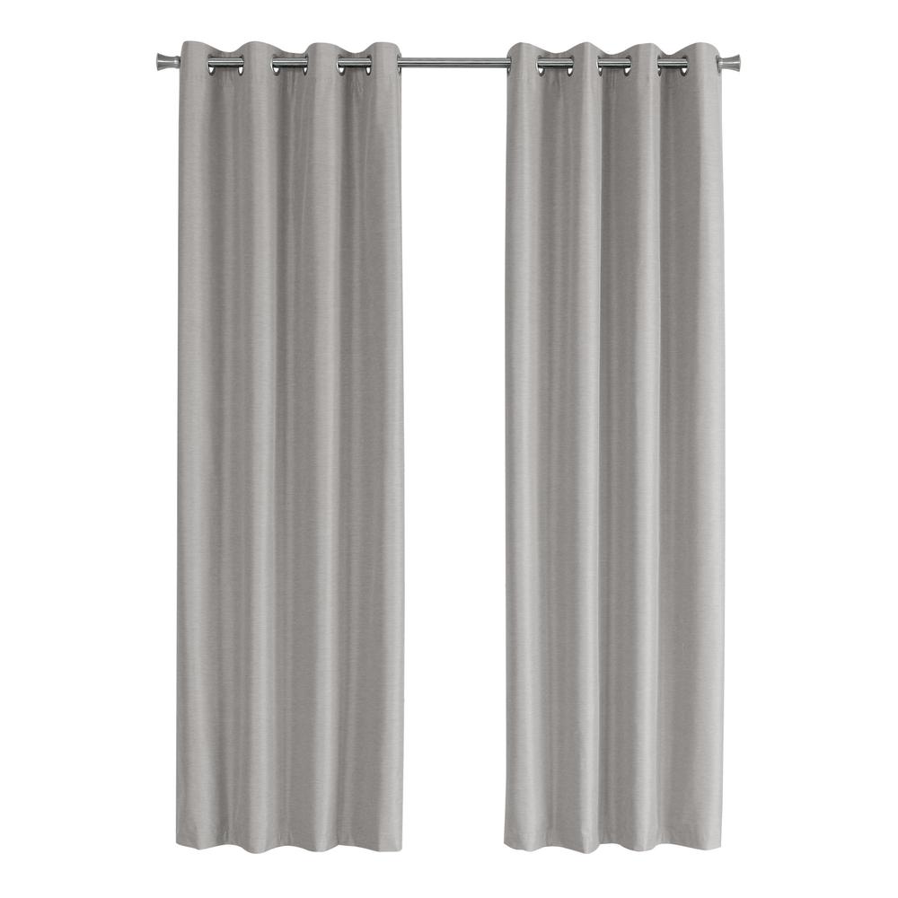 Curtain Panel, 2pcs Set, 54W X 84L, 100% Blackout, Grommet, Living Room. Picture 1