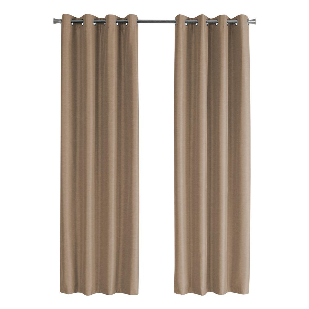 Curtain Panel, 2pcs Set, 54W X 95L, 100% Blackout, Grommet, Living Room. Picture 1