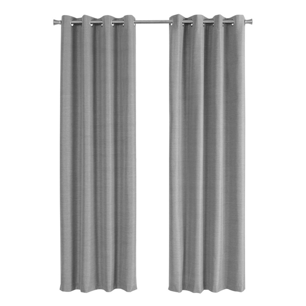 Curtain Panel, 2pcs Set, 54W X 95L, 100% Blackout, Grommet, Living Room. Picture 1