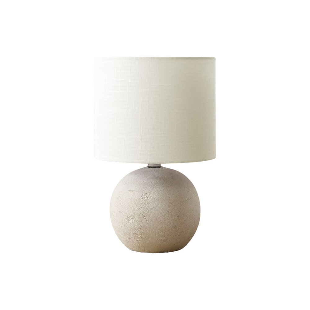 Table Lamp, 16"H, Ivory Concrete, Ivory / Cream Shade, Contemporary, Modern. Picture 1