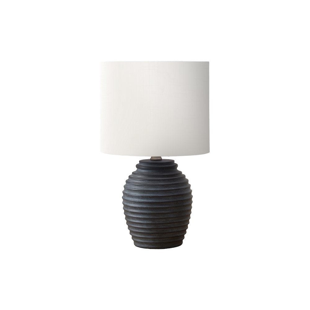 Lighting, 17"H, Table Lamp, Black Resin, Ivory / Cream Shade. Picture 1