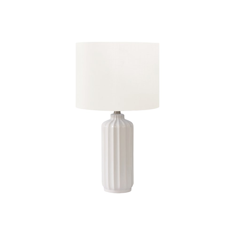 23"H, Table Lamp, Cream Ceramic, Ivory / Cream Shade, Contemporary, Modern. Picture 1