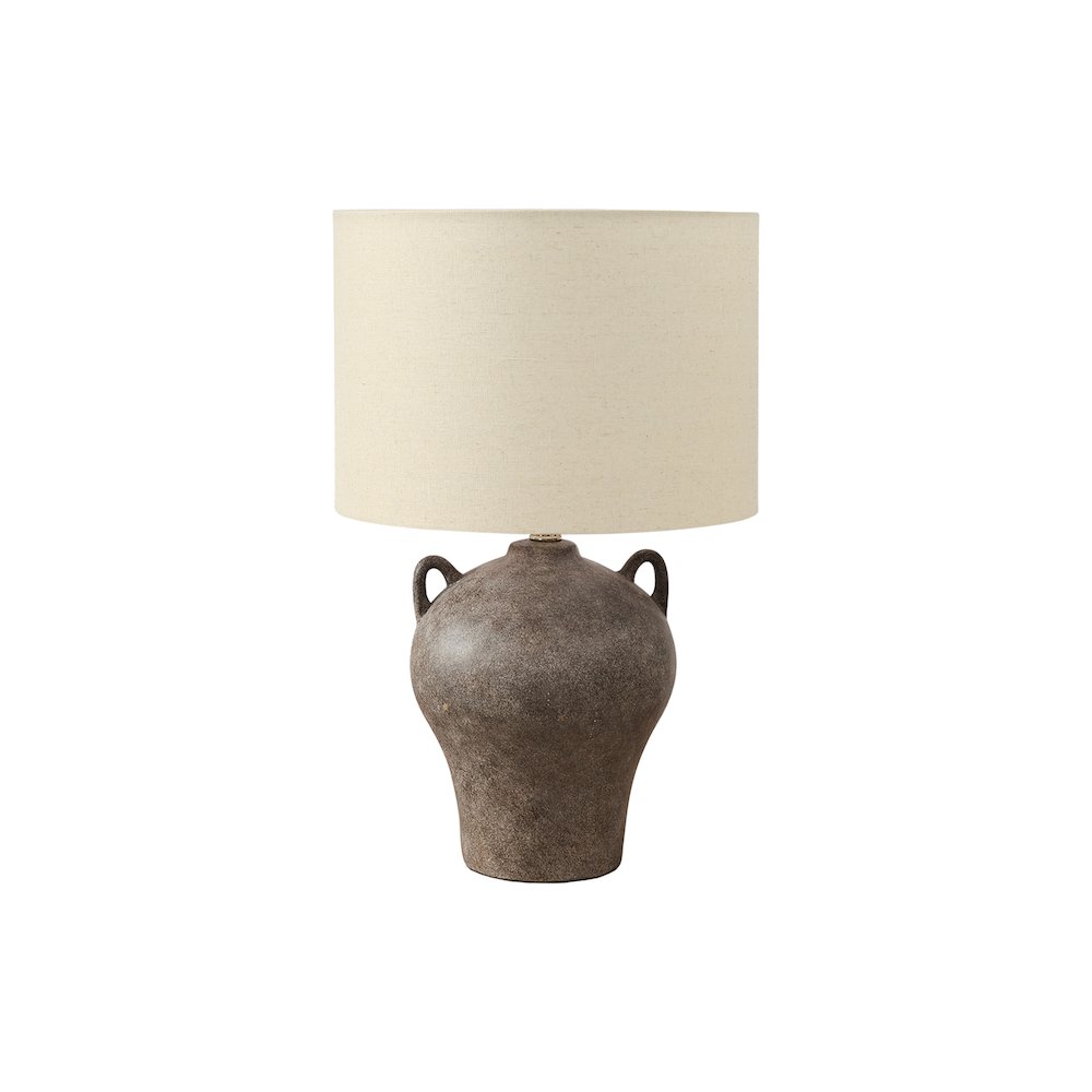Lighting, 22"H, Table Lamp, Brown Ceramic, Beige Shade, Transitional. Picture 1