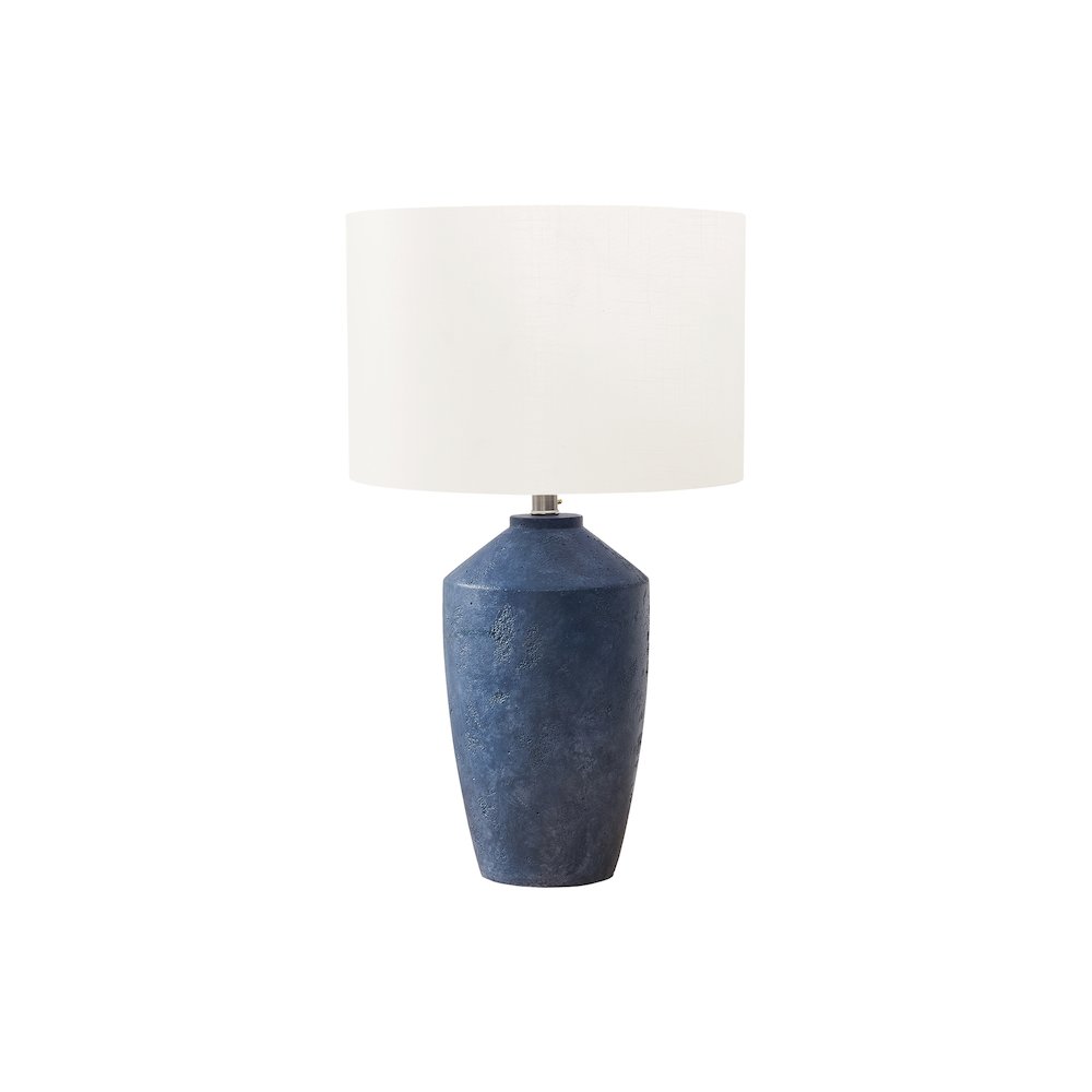 25"H, Table Lamp, Blue Concrete, Ivory / Cream Shade, Contemporary, Modern. Picture 1